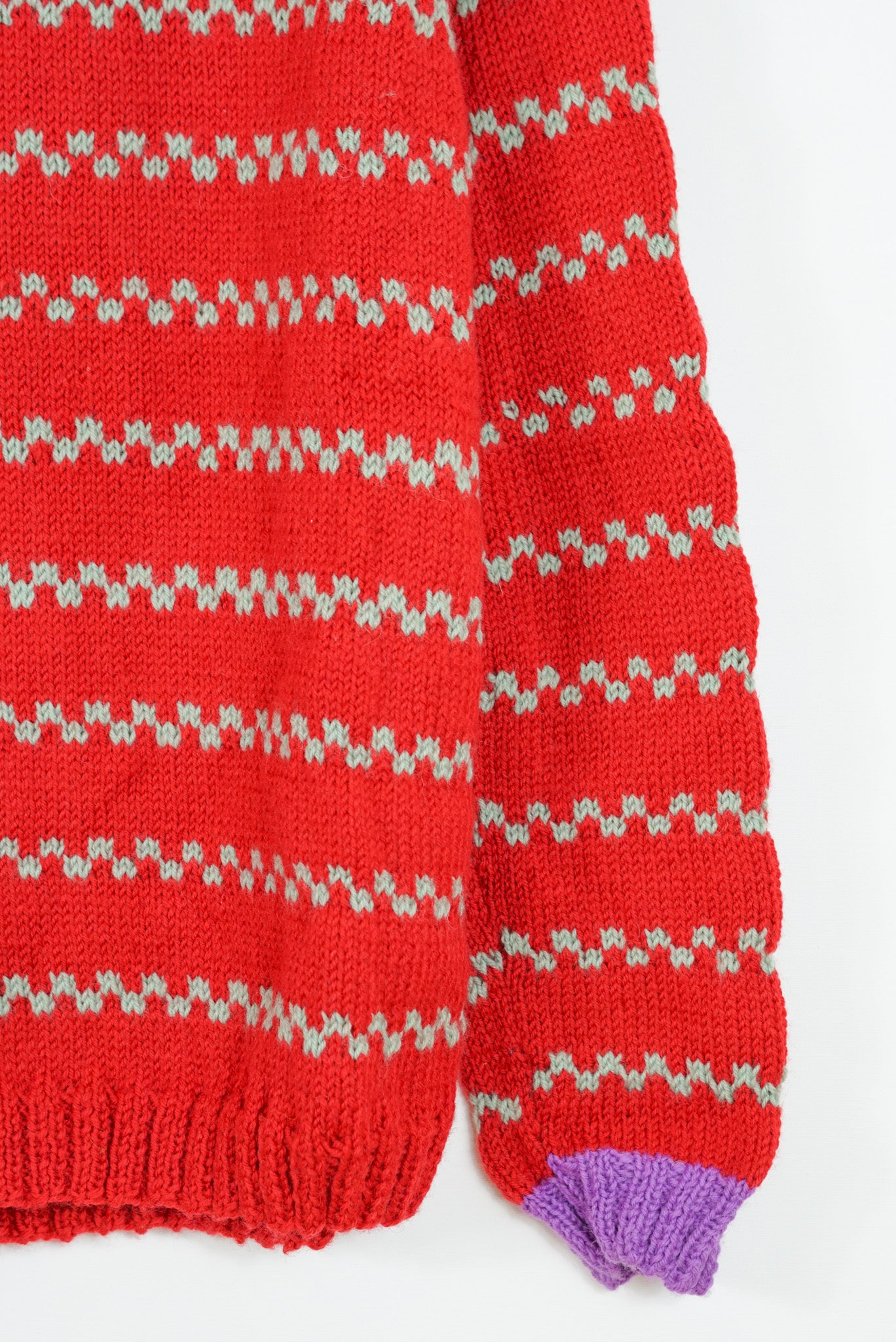 pure wool hand knitted one off Chilli Red Jumper