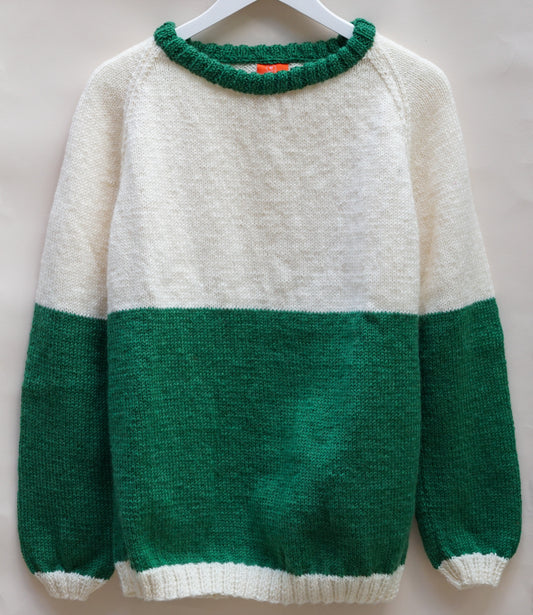 Green and White Jumper