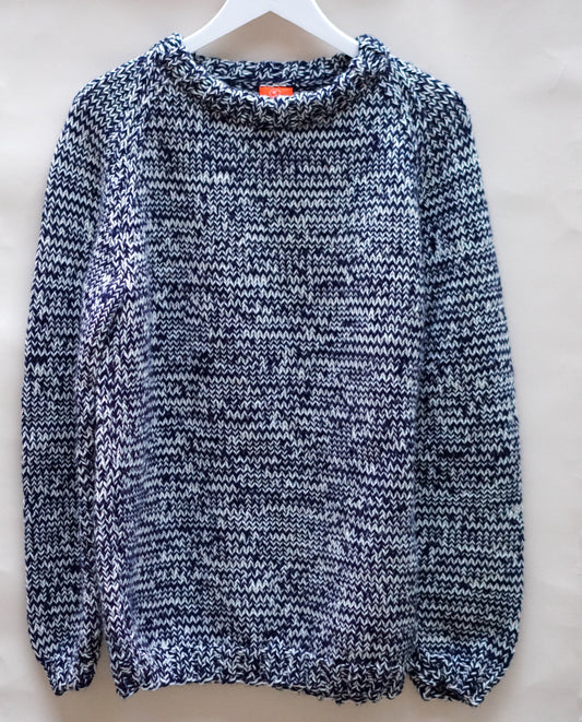 Blue and White Duotone Jumper