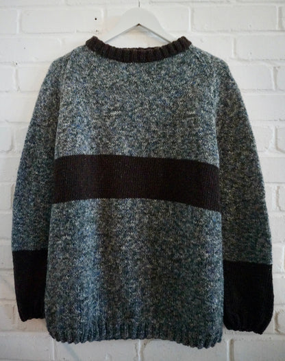 Pure Wool Dark brown striped Jumper