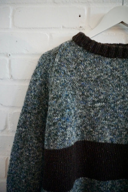 Pure Wool Dark brown striped Jumper