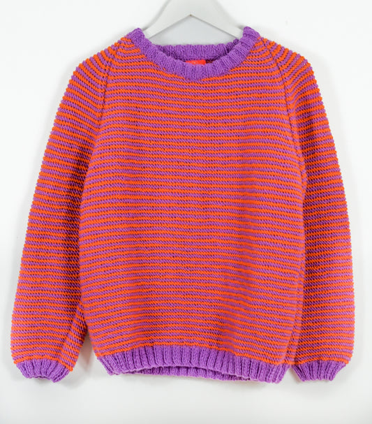 pure wool hand knitted one off French Rose Jumper