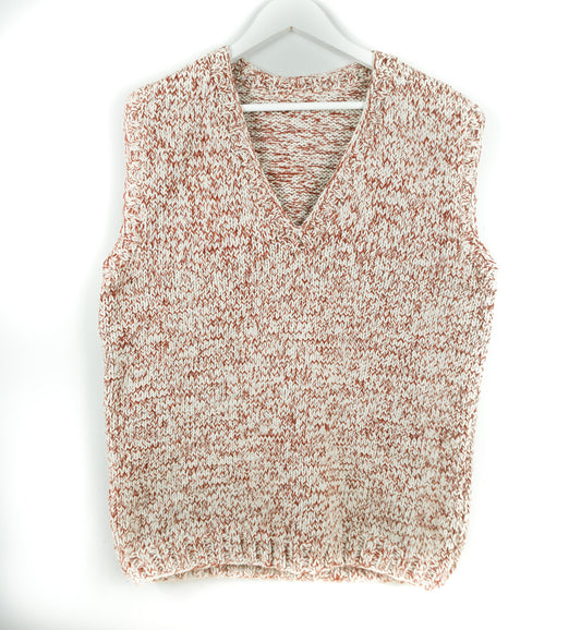 pure wool hand knitted one off Off White Brick Vest