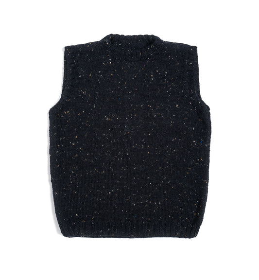 Pure Wool Black Stars Vest, tank top and hand knitted