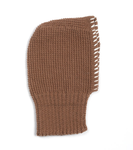 Pure Wool Light Brown Balaclava. Hand knitted