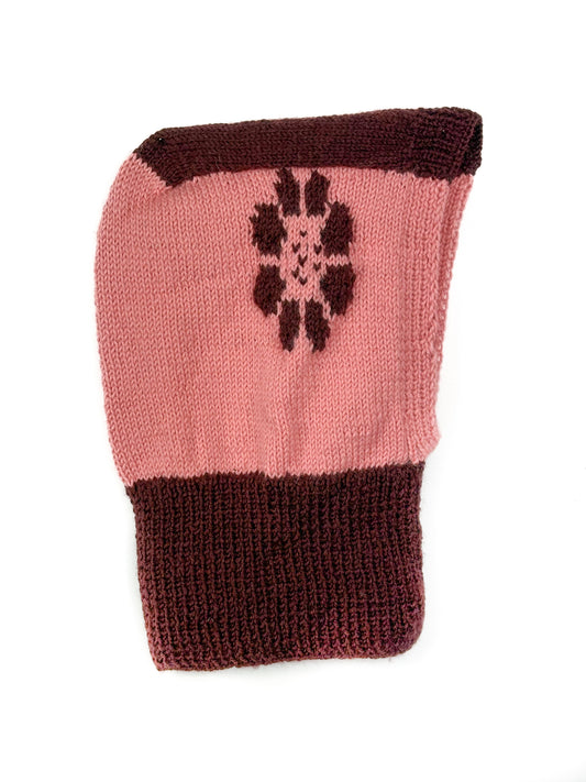 Pure Wool Light Pink Brown Balaclava, hand knit and one off