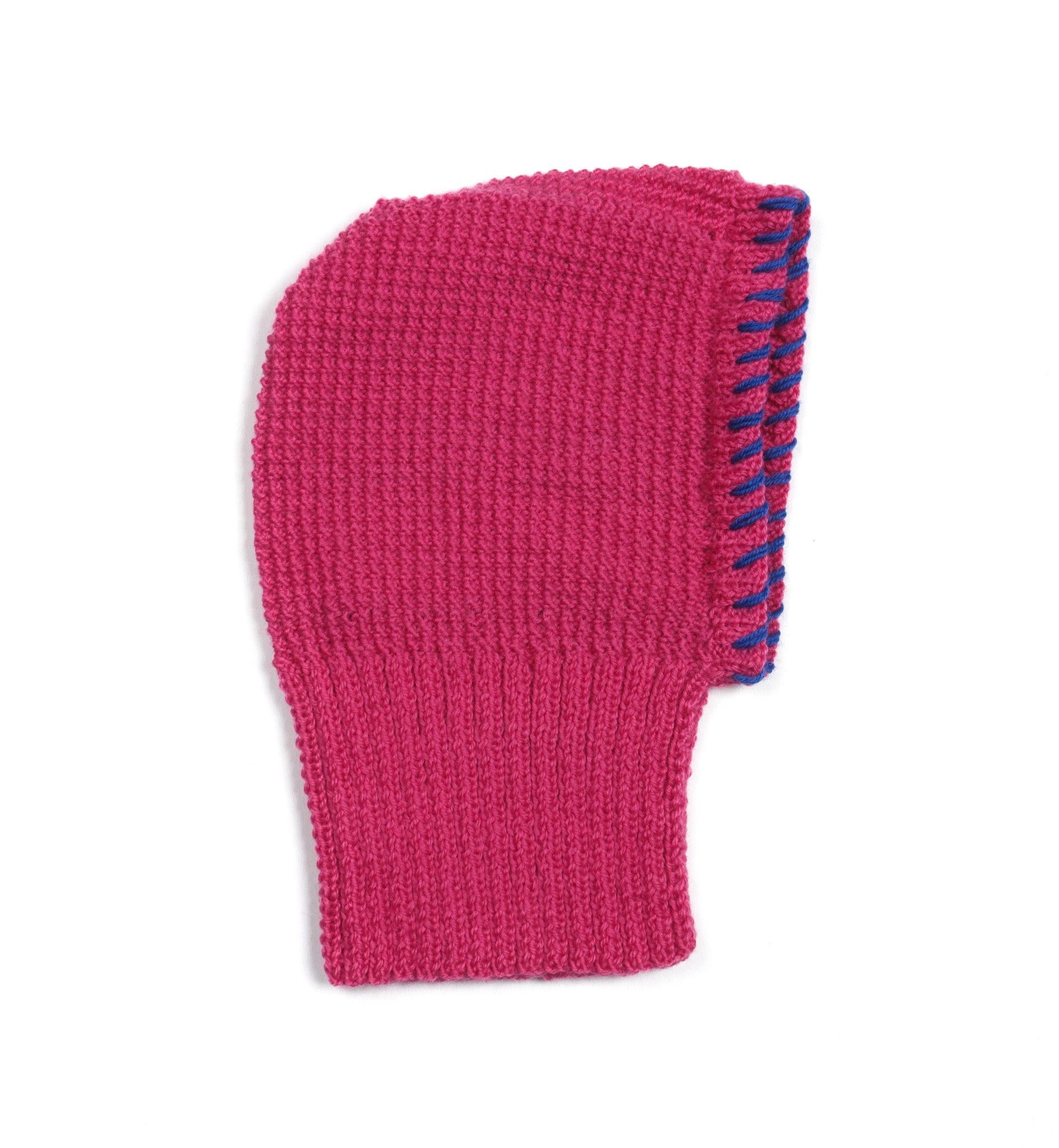 Pure Wool Magenta Balaclava. Hand knitted