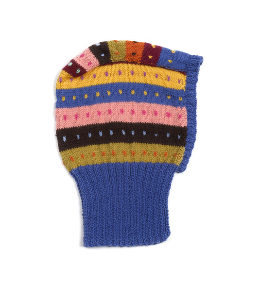 Pure Wool Multicolour Balaclava. Hand Knitted