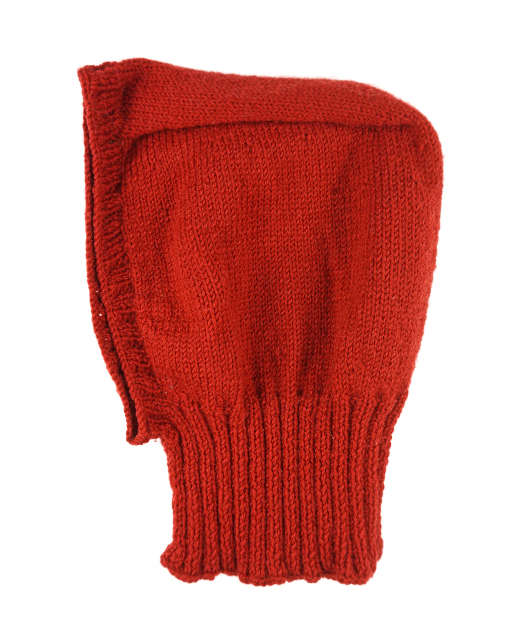 Solid Red Balaclava Hand Knitted