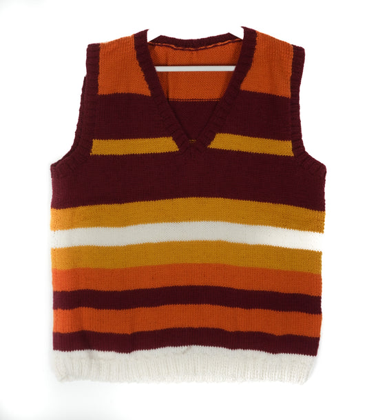 pure wool hand knitted one off Sunset Vest