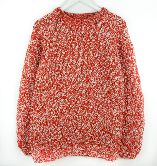 Vermillion Ivory Mixed pure wool hand knitted jumper